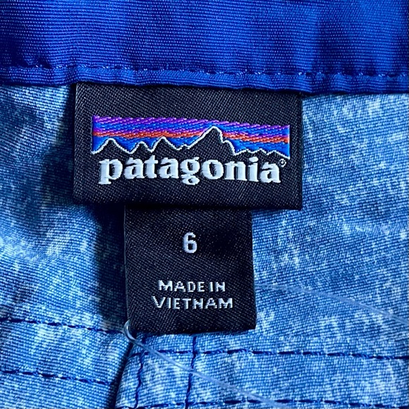 Patagonia Multicolor Striped Wavefarer Board Swim Surf Shorts Sz 6 Blue Purple - Picture 9 of 12